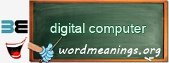 WordMeaning blackboard for digital computer